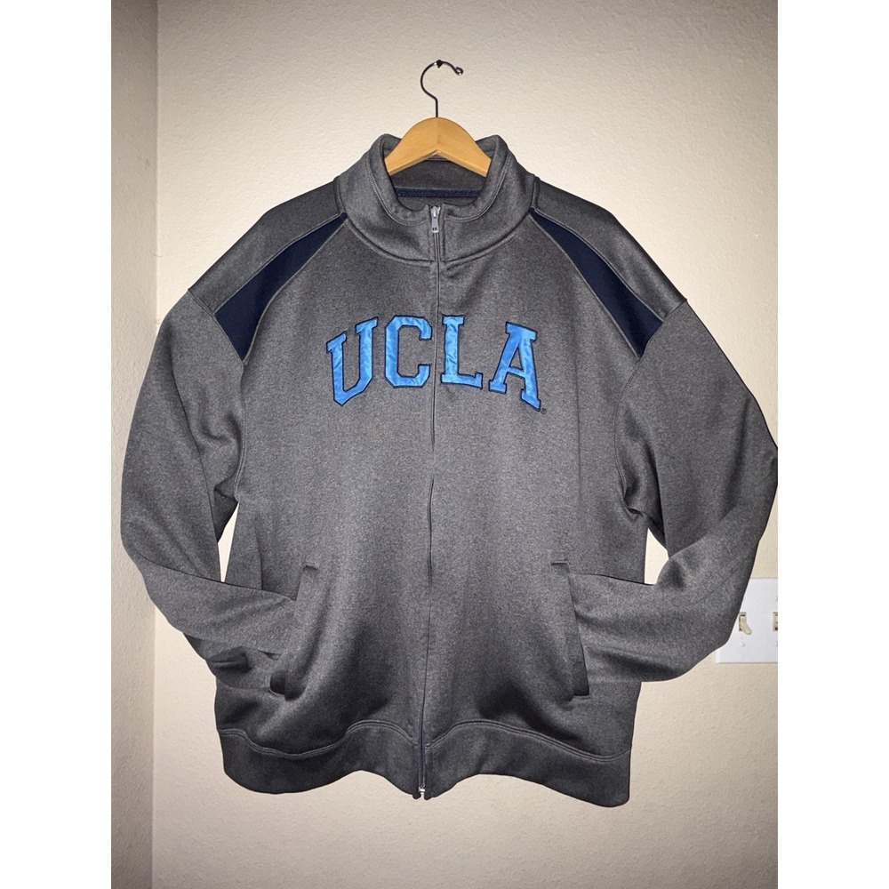UCLA Bruins Full-Zip Sweatshirt Jacket XL Gray Blue Mockneck Great Condition